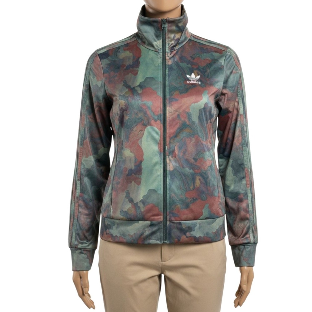 adidas Originals Pastel Camo Europa Track Top Womens M Oil Spill AOP Streetwear